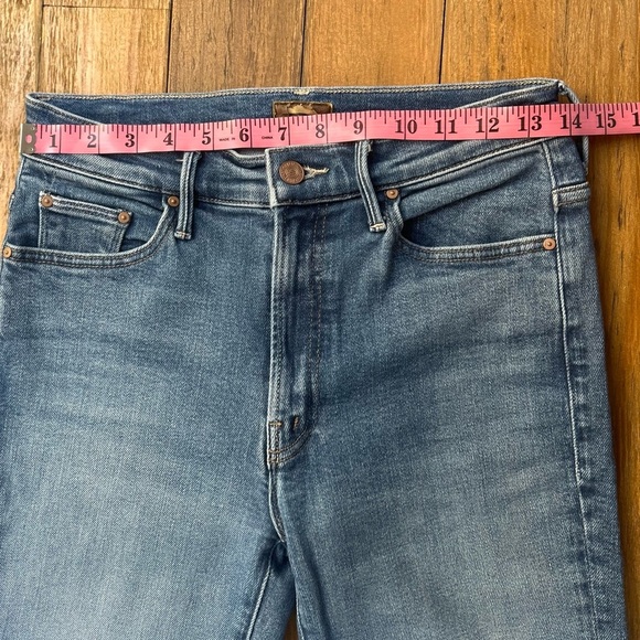 MOTHER  The Insider Crop Step Fray Light Blue Flare Jeans for Women - Picture 7 of 15